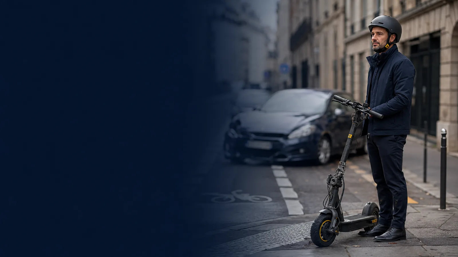 Usager de trottinette en ville