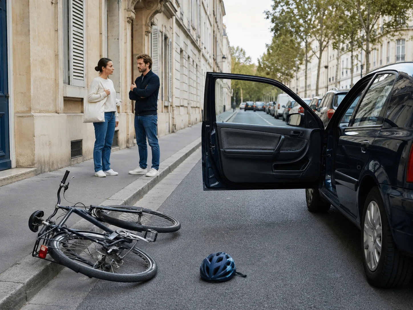 Accident de vélo causé par une portière